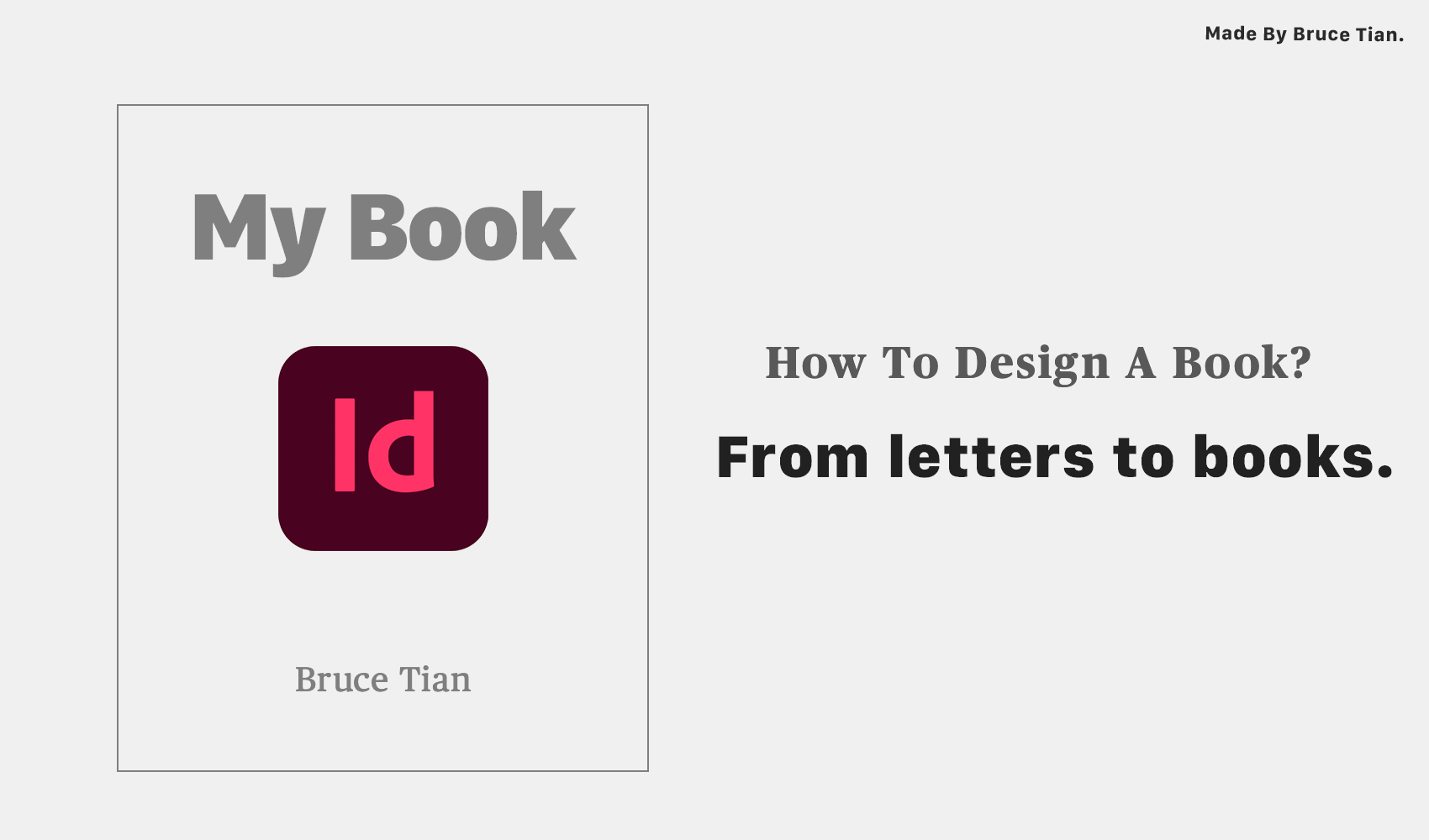 从字母到书籍，从 inDesign 到出版